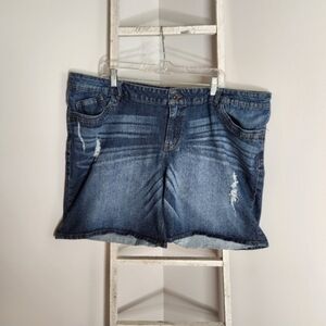 Democracy denim shorts womens size 22 distressed jean